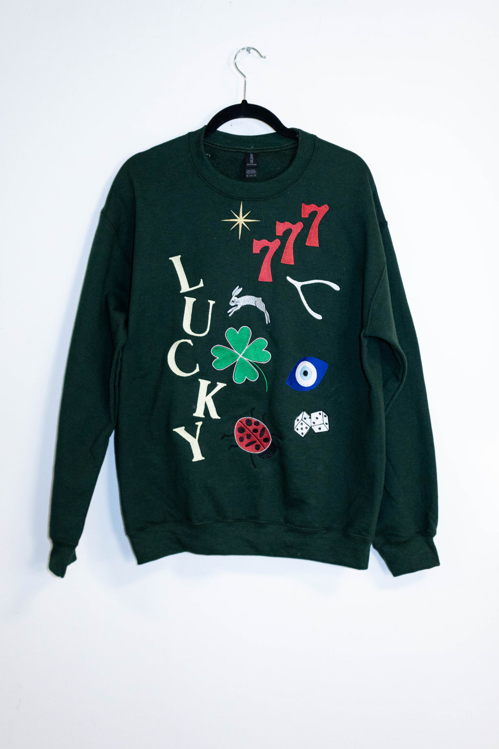 Lucky Icons Embroidered Crewneck