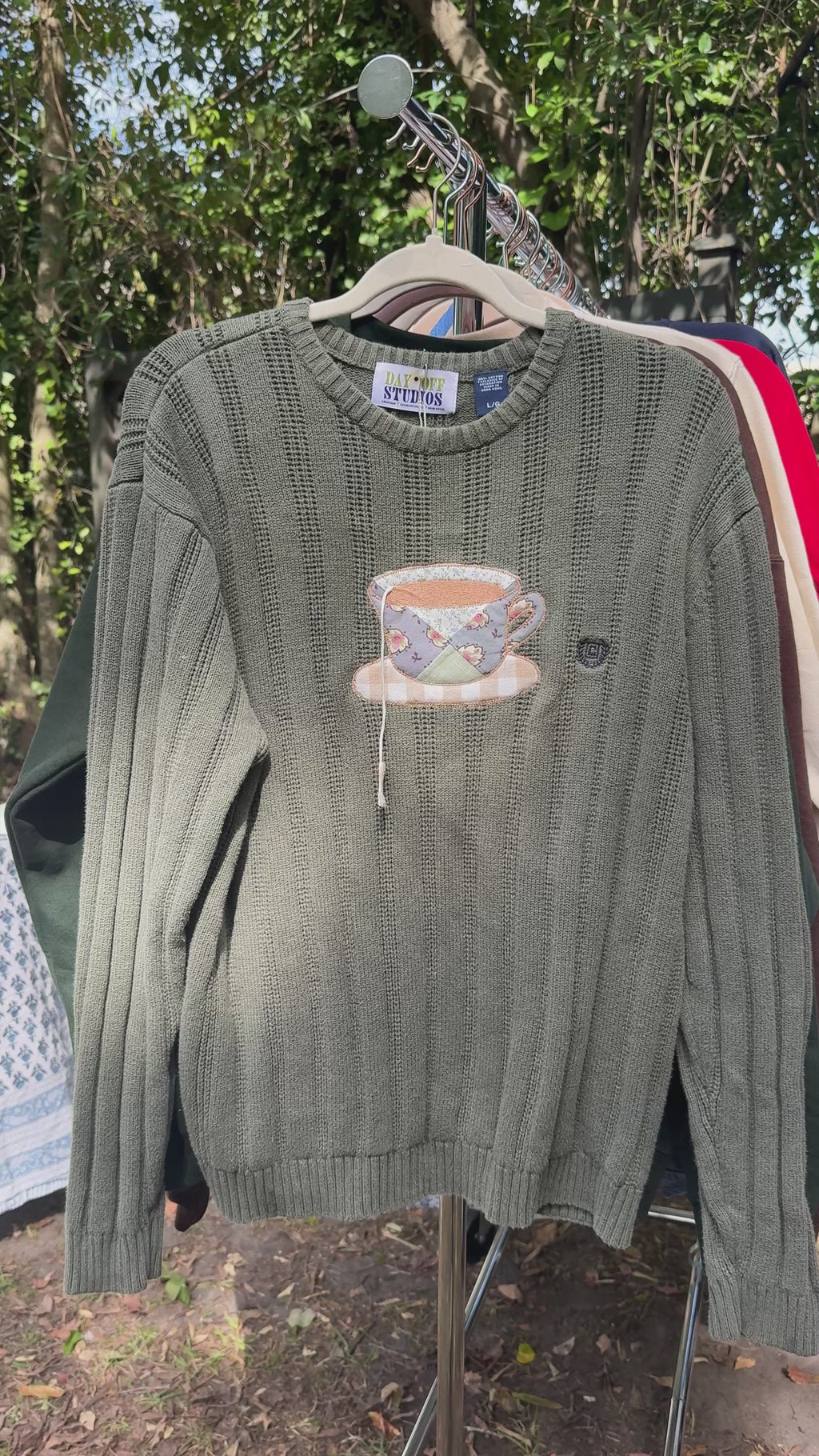 Tea Time Appliqué Sweater