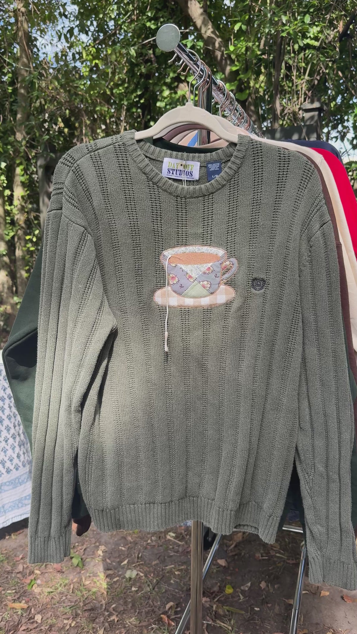 Tea Time Appliqué Sweater